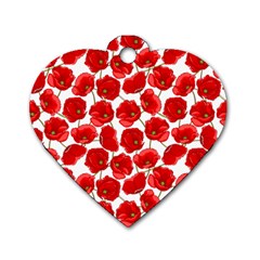 Flower Poppies Plant Petal Dog Tag Heart (one Side) by Perong