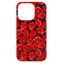 Flower Poppies Plant Petal Iphone 14 Pro Black Uv Print Case by Perong