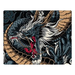 Dragon Snake Legend Japanese Mythology Premium Plush Fleece Blanket (large)