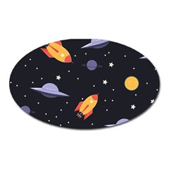 Cosmos Rocket Spaceship Ufo Oval Magnet