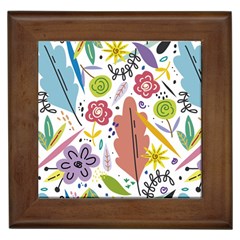 Summer Flowers Spring Background Framed Tile