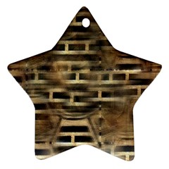 Textures Brown Wood Star Ornament (two Sides)