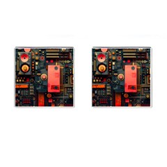 Tech Technology Pattern Cufflinks (square)