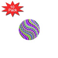 Neon Trippy Swirls Twirls Design 1  Mini Magnet (10 Pack)  by Salmanaz77