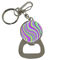 Neon Trippy Swirls Twirls Design Bottle Opener Key Chain