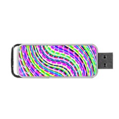 Neon Trippy Swirls Twirls Design Portable Usb Flash (two Sides)