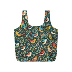 Birds Pattern Flowers Whimsical Full Print Recycle Bag (s) by Salmanaz77