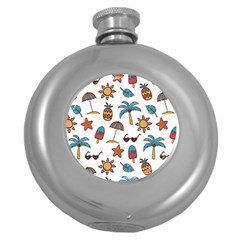 Summer Pineapple Fruit Tropical Round Hip Flask (5 Oz)