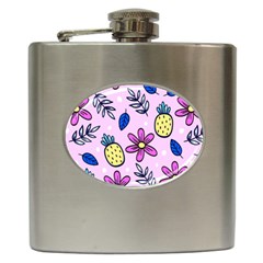 Flowers Petals Pineapples Fruit Hip Flask (6 Oz)