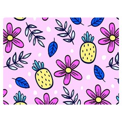 Flowers Petals Pineapples Fruit Two Sides Premium Plush Fleece Blanket (baby Size)