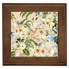 Textile Fabric Tropical Framed Tile