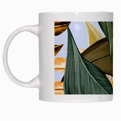 Monstera Palm Leaves Plants White Mug