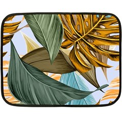 Monstera Palm Leaves Plants Two Sides Fleece Blanket (mini)