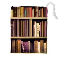 Books Bookshelves Office Fantasy Background Artwork Book Cover Apothecary Book Nook Literature Libra Drawstring Pouch (4xl)