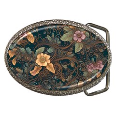 Floral Seamless Pattern Decorative Belt Buckles