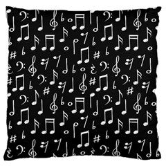 Chalk Music Notes Signs Seamless Pattern Large Cushion Case (two Sides)