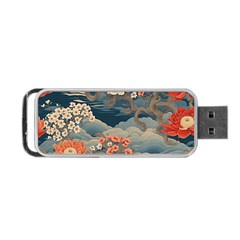 Seamless Pattern Chinoiserie Flowers Portable Usb Flash (one Side)