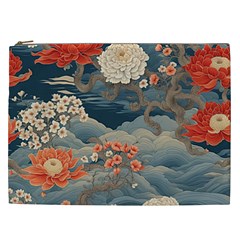 Seamless Pattern Chinoiserie Flowers Cosmetic Bag (xxl) by Paksenen