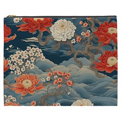 Seamless Pattern Chinoiserie Flowers Cosmetic Bag (xxxl) by Paksenen