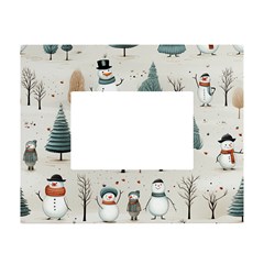 Snowman Snow Christmas White Tabletop Photo Frame 4 x6 