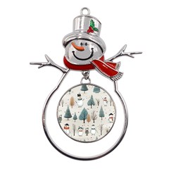 Snowman Snow Christmas Metal Snowman Ornament