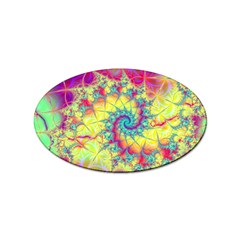 Fractal Spiral Abstract Background Vortex Yellow Sticker Oval (10 Pack)