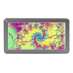 Fractal Spiral Abstract Background Vortex Yellow Memory Card Reader (mini)
