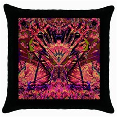 Trippy Garland Throw Pillow Case (black)