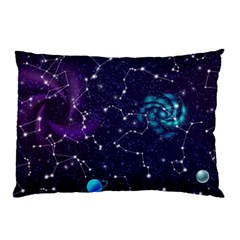 Realistic Night Sky Poster With Constellations Pillow Case (two Sides)