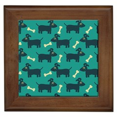 Happy Dogs Animals Pattern Framed Tile