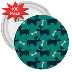 Happy Dogs Animals Pattern 3  Buttons (100 Pack) 