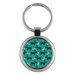 Happy Dogs Animals Pattern Key Chain (round)