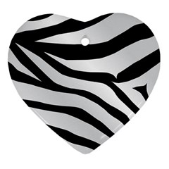 White Tiger Skin Heart Ornament (two Sides)