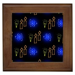 Background Doodles Candles Graphic Framed Tile