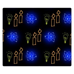 Background Doodles Candles Graphic Premium Plush Fleece Blanket (small)