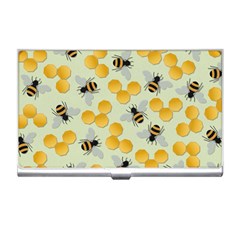 Bees Pattern Honey Bee Bug Honeycomb Honey Beehive Business Card Holder