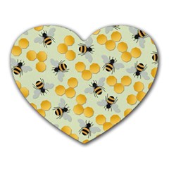 Bees Pattern Honey Bee Bug Honeycomb Honey Beehive Heart Mousepad