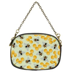 Bees Pattern Honey Bee Bug Honeycomb Honey Beehive Chain Purse (two Sides)