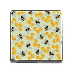 Bees Pattern Honey Bee Bug Honeycomb Honey Beehive Memory Card Reader (square 5 Slot)