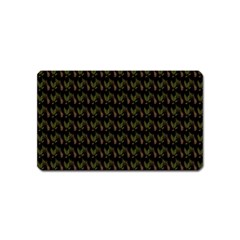 Fern Pattern 2 Black Magnet (name Card)