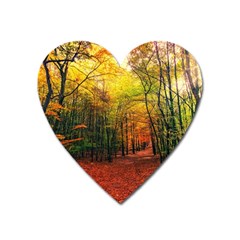 Forest Woods Autumn Nature Heart Magnet