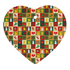 Template Christmas Pattern Heart Ornament (two Sides)
