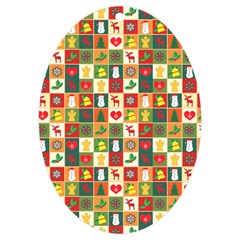 Template Christmas Pattern Uv Print Acrylic Ornament Oval