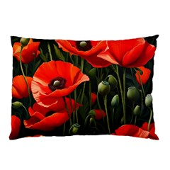 Flowers Poppies Bloom Blossom Art Pillow Case (two Sides)