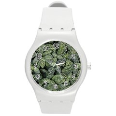 Leaves Foliage Botany Plant Round Plastic Sport Watch (m)