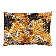 Leaf Yellow Point Flower White Pillow Case