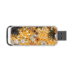 Leaf Yellow Point Flower White Portable Usb Flash (one Side)