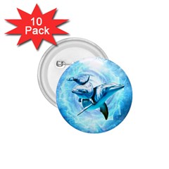 Dolphin Blue Sea Fantasy 1 75  Buttons (10 Pack)