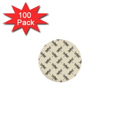 Dragonfy Insect Pattern 1  Mini Buttons (100 Pack) 