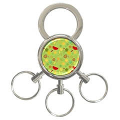 Art Fruits Pattern 3-ring Key Chain